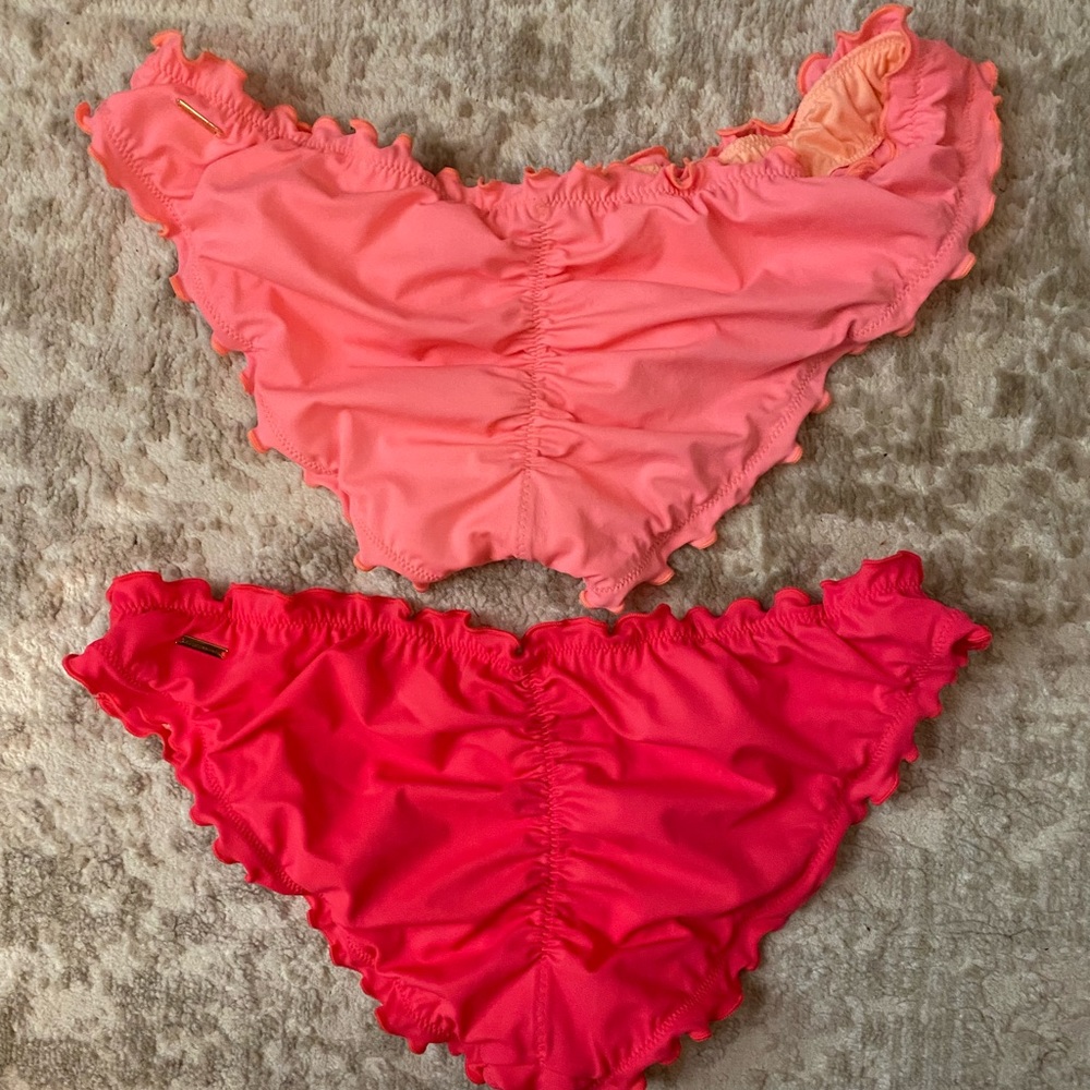2 Victoria Secret Ruffled Swimsuit Bottoms